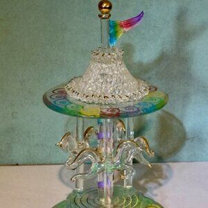 Glass Baron Dazzling Carousel multi-color glass with real 22kt gold accents